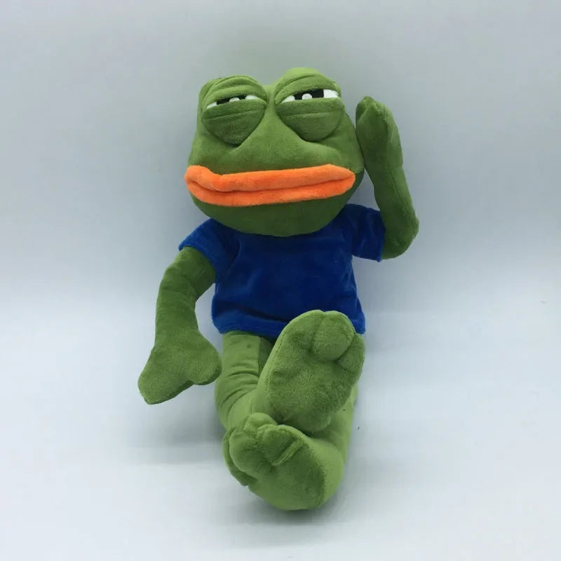 45cm Sad Frog Plush Toy Soft Stuffed Pillow Expression Pepe The Sad Frog Animal Plush Doll Birthday Boys Girls Birthday Gift