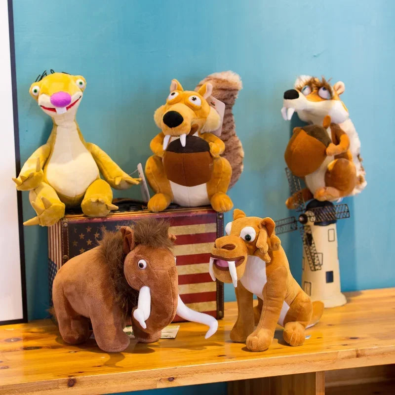 Ice Age Plush Toy Squirrel Mammoth Elephant Swordtooth Tiger Doll Soft Stuffed Animal  Gifts for Kids and Girls