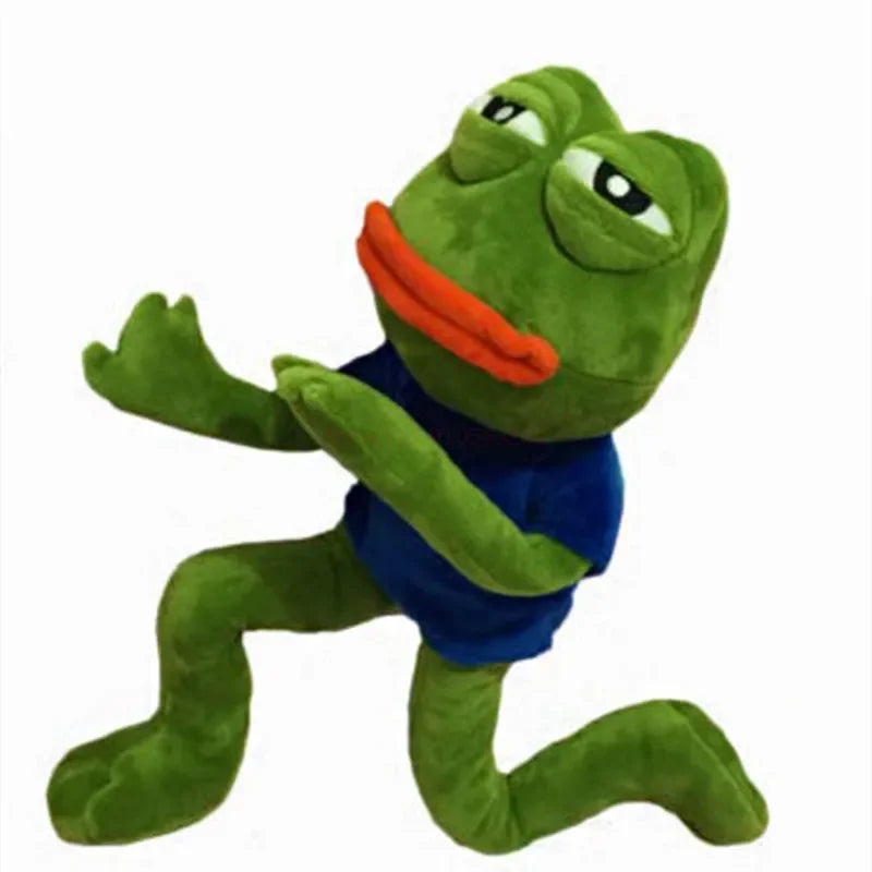 45cm Sad Frog Plush Toy Soft Stuffed Pillow Expression Pepe The Sad Frog Animal Plush Doll Birthday Boys Girls Birthday Gift