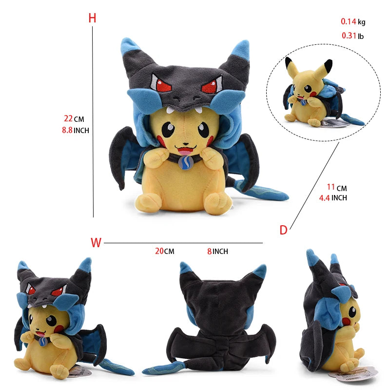 Cos Eevee Pikachu Cosplay Plush Toys Pikachu Peluche Lucario Stuffed Animal Doll Collectible Gift Cartoon Plushies Cute 20CM