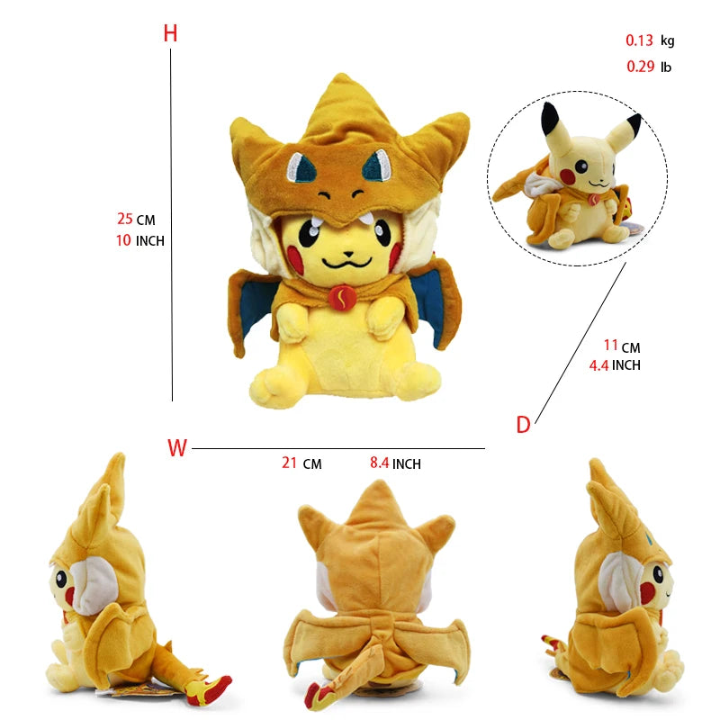 Cos Eevee Pikachu Cosplay Plush Toys Pikachu Peluche Lucario Stuffed Animal Doll Collectible Gift Cartoon Plushies Cute 20CM