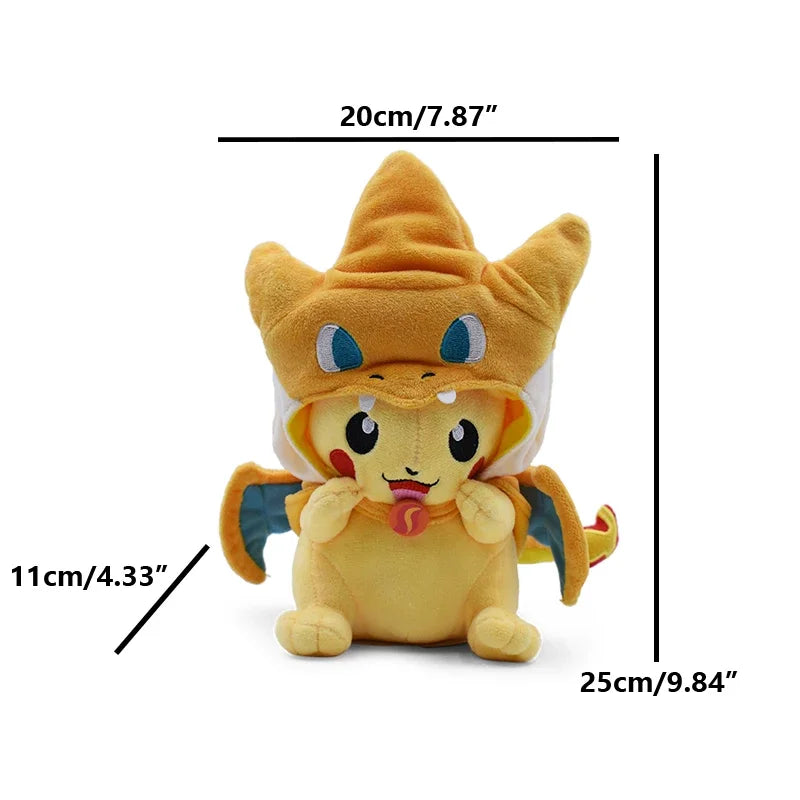 Cos Eevee Pikachu Cosplay Plush Toys Pikachu Peluche Lucario Stuffed Animal Doll Collectible Gift Cartoon Plushies Cute 20CM