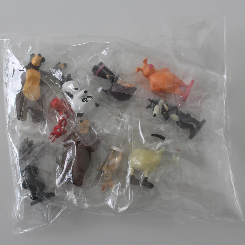 2024 NEW 10Pieces Masha and the Bear Action Figure Anime Model Cartoon Toys For Friends gifts