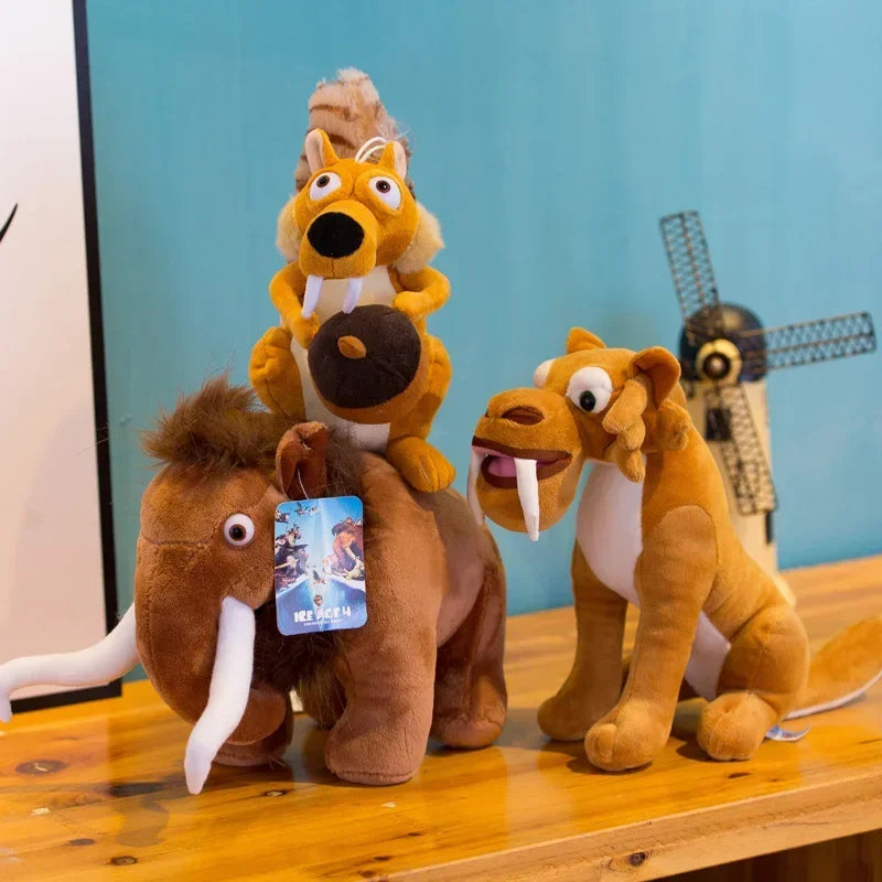 Ice Age Plush Toy Squirrel Mammoth Elephant Swordtooth Tiger Doll Soft Stuffed Animal  Gifts for Kids and Girls