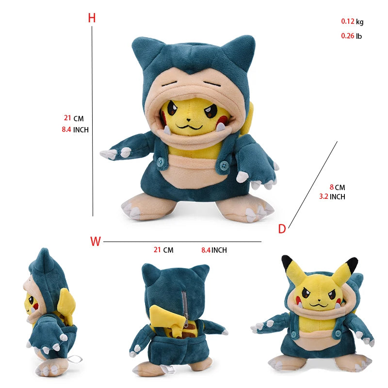 Cos Eevee Pikachu Cosplay Plush Toys Pikachu Peluche Lucario Stuffed Animal Doll Collectible Gift Cartoon Plushies Cute 20CM