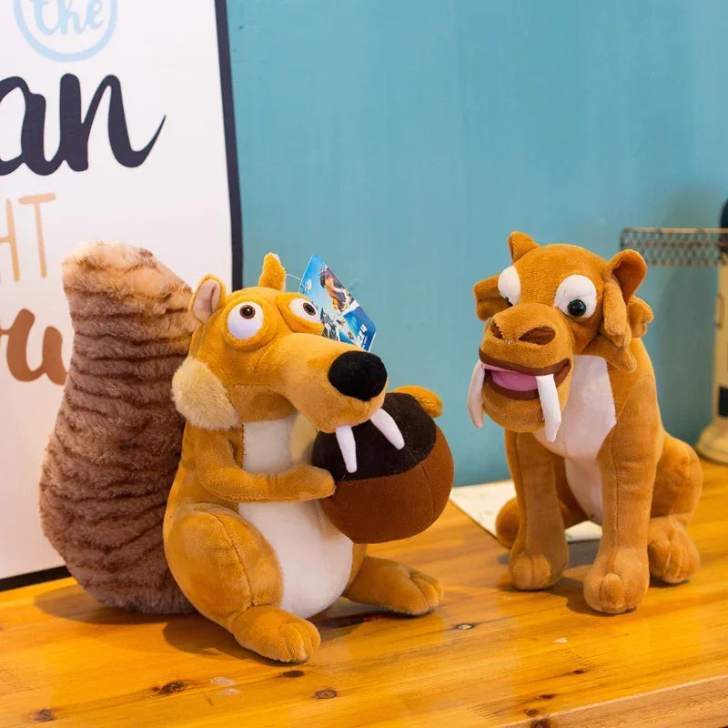 Ice Age Plush Toy Squirrel Mammoth Elephant Swordtooth Tiger Doll Soft Stuffed Animal  Gifts for Kids and Girls