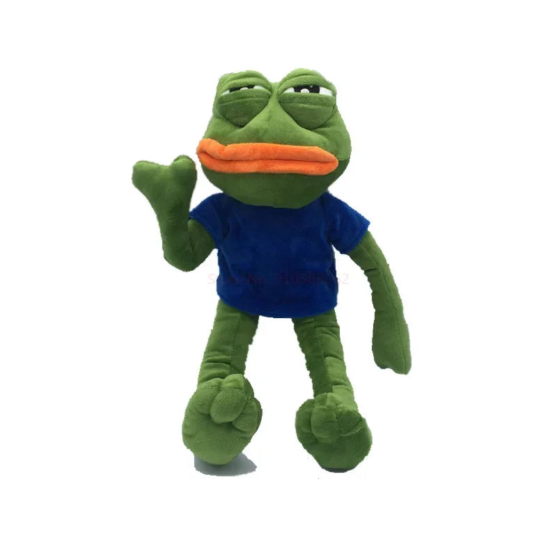 45cm Sad Frog Plush Toy Soft Stuffed Pillow Expression Pepe The Sad Frog Animal Plush Doll Birthday Boys Girls Birthday Gift