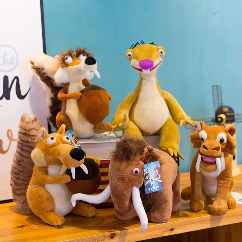 Ice Age Plush Toy Squirrel Mammoth Elephant Swordtooth Tiger Doll Soft Stuffed Animal  Gifts for Kids and Girls